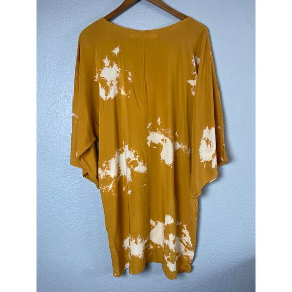 People Like Art Women's Size M Mustard Yellow Swim Cover Up Dress Tie Dye - Picture 2 of 9